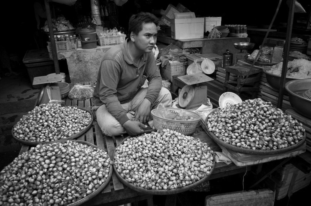 Markthändler in Battambang